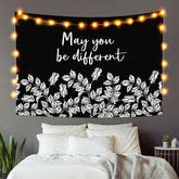 Lofaris Simple Black And White Family Floral Custom Tapestry